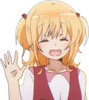 😄 Anime, Karakter, Gadis, Senyum, Ceria, Melambai, Ilustrasi telegram sticker