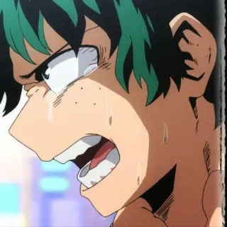 😂 Izuku Midoriya My Hero Academia Anime, Weinen, Emotional, Junge, Manga, My Hero Academia, Izuku Midoriya, Deku whatsapp sticker