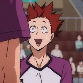 🍁 Tendou Satori Haikyuu!! อนิเมะ, ไฮคิว!!, เท็นโด ซาโตริ, วอลเลย์บอล, การ์ตูน telegram sticker