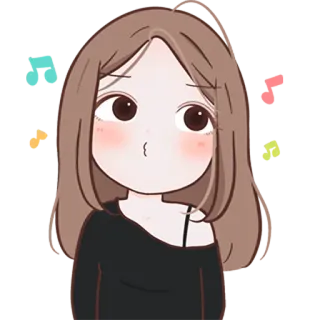 😗 schattig, cartoon, meisje, sticker, anime telegram sticker