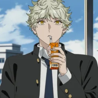 🛹 anime, personaje, bebiendo, jugo telegram sticker
