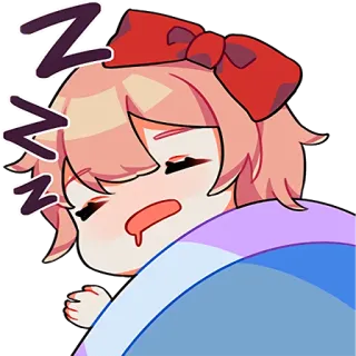 😴 Sayori Doki Doki Literature Club! ZZZ 애니메이션, 자는, 귀여운, 치비, Sayori, Doki Doki Literature Club telegram sticker