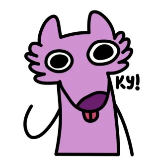 👋 KY! chien, dessin animé, animal, autocollant telegram sticker