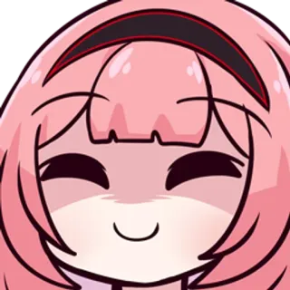 👹 Desenho animado, Anime, Cabelo rosa, Fofo, Rosto telegram sticker