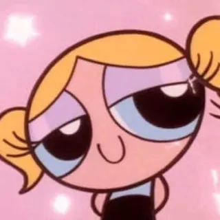 😏 Bubbles Powerpuff Girls Bolle, Le Superchicche, cartone animato, carino, rosa, bionda telegram sticker