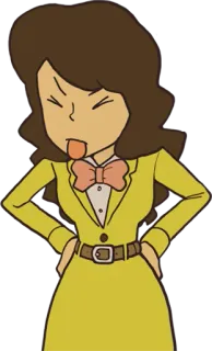😝 Desenho animado, Mulher, Língua, Professor Layton, Anime, Personagem telegram sticker