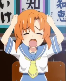 🙆‍♀️ Anime, Mädchen, frustriert, schreiend, verärgert whatsapp sticker