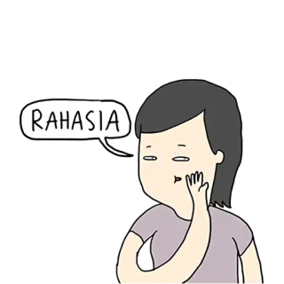 🙊 RAHASIA femme, dessin animé, secret, chuchotement, SECRET telegram sticker
