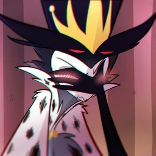 📈 Stolas Helluva Boss Kreskówka, Demon, Korona, Antropomorficzny, Ptak, Animowany, Program TV telegram sticker