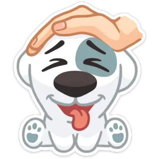 ☺️ perro, mascota, lindo, animal, mano, caricia, pegatina telegram sticker