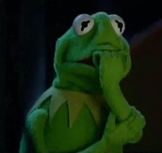 😬 Kermit Kermit la Rana, Muppet, Pensieroso, Verde, Rana telegram sticker