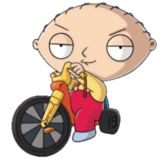 😀 Stewie Griffin Family Guy Stewie Griffin, Family Guy, cartoon, tricycle, baby, character telegram sticker