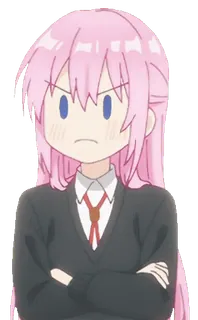 π€ anime, girl, angry, pink hair, cute, character telegram sticker