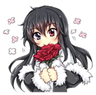 🌷 anime, manga, girl, rose, cute, chibi, cartoon telegram sticker
