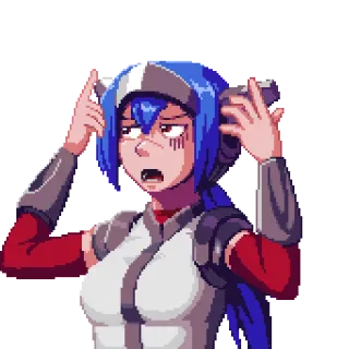 😨 anime, video game, helmet, space, futuristic, girl, character, sci-fi telegram sticker