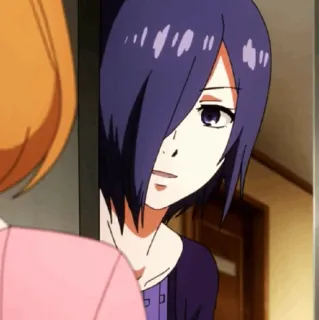 🪁 Touka Kirishima Tokyo Ghoul อนิเมะ, โตเกียว กูล, โทวกะ คิริชิมะ, ตัวละคร, ผมสีม่วง telegram sticker