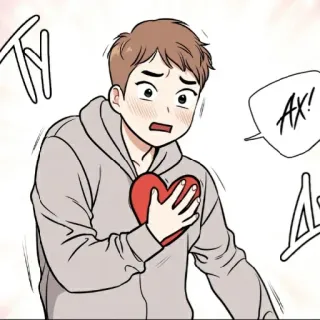 🖤 AX! cuore, amore, cartone animato, anime, carino, kawaii, imbarazzato telegram sticker