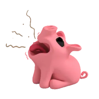 😄 cochon, animal, rose, mignon, dessin animé telegram sticker