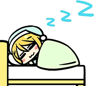 🛏️ сон, спит, мультфильм, кровать, zzz telegram sticker
