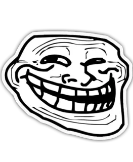 😗 Trollface Meme, Troll, Internet, Umorismo, Fumetto telegram sticker