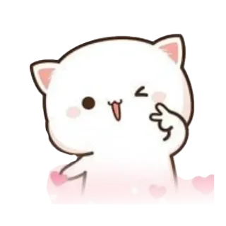 ✌ cat, cute, heart, wink, kawaii whatsapp sticker