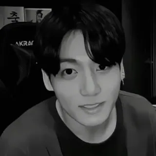 😁 Jungkook kpop, jungkook, bts, idole, chanteur, noir et blanc, portrait, homme telegram sticker