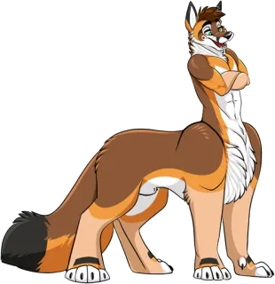 😎 Furry, Anthropomorph, Fuchs, Tier, Säugetier, Cartoon telegram sticker