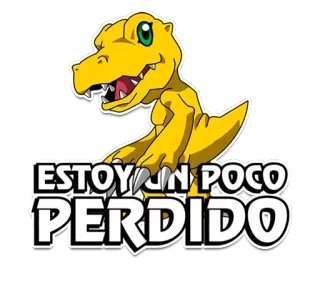 🤪 Agumon Digimon ESTOY UN POCO PERDIDO Cartoon, Anime, Gelb, Verloren, Figur, Digimon, Agumon whatsapp sticker