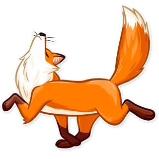 🚶‍♂️ fox, animal, cartoon, orange, wildlife telegram sticker