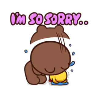 🙇 I'm so sorry... scusa, perdono, carino, cartone animato, personaggio, triste whatsapp sticker