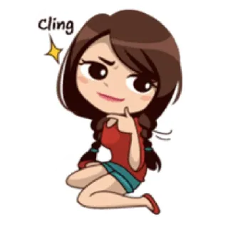 🌻 cling clingy, anime girl, cartoon, female, cute, character telegram sticker