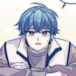 🤖 Anime, Manga, Cartoon, Jongen, Blauw haar, Schattig telegram sticker