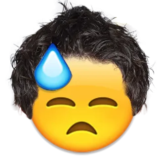 😓 emoji, face, sweat, expression, funny, meme telegram sticker
