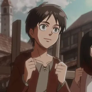 ⛓ Eren Yeager Attack on Titan Anime, Personaggio, Eren, Sorridendo telegram sticker