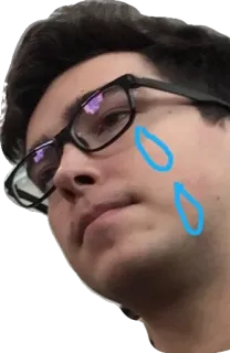 😢 piangere, triste, faccia, uomo, lacrime, occhiali telegram sticker