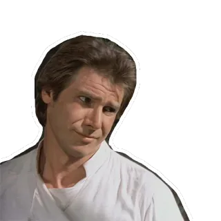 🤨 Han Solo Star Wars Han Solo, Star Wars, Harrison Ford, Sonrisa engreída, Personaje de película telegram sticker