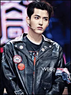 ➖ Kris Wu cantante, attore, celebrità, asiatico, giubbotto di pelle telegram sticker