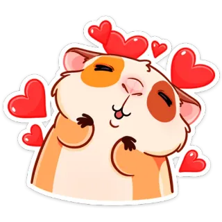 🥰 criceto, animale, carino, amore, cuori, kawaii telegram sticker