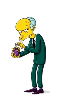 💰 Mr. Burns The Simpsons Mr. Burns, The Simpsons, Kartun, Serakah, Uang telegram sticker
