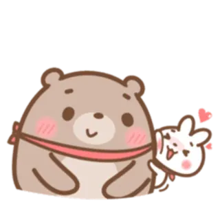 💞 urso, coelho, fofo, animal, desenho animado, kawaii, adesivo telegram sticker