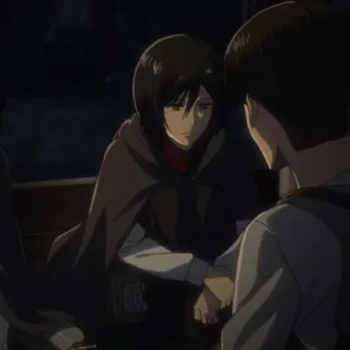 🗡 Mikasa Ackerman Attack on Titan anime, Mikasa, Attack on Titan, character, friendship telegram sticker