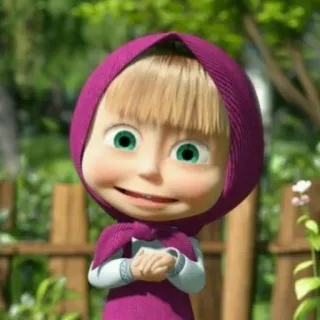 😬 Masha Masha and the Bear Cartoon, Animatie, Meisje, Personage, Masha en de Beer telegram sticker