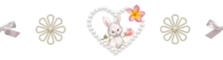 🤩 coniglio, cuore, fiore, perla, carino, decorativo telegram sticker