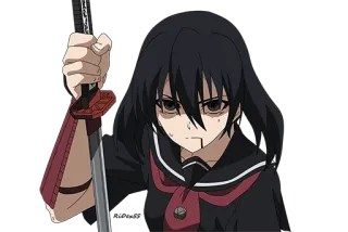 😏 Akame Akame ga Kill! Anime, Zwaard, Wapen, Bloed, Meisje telegram sticker