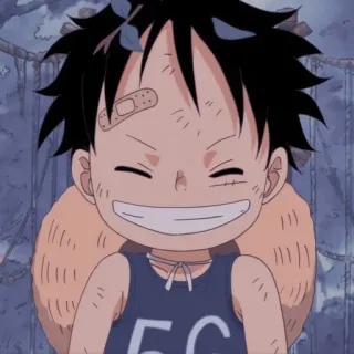 😄 Monkey D. Luffy One Piece 56 Anime, One Piece, Luffy, Dessin animé, Manga, Sourire, Joyeux telegram sticker