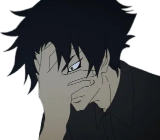 🤦‍♂ anime, facepalm, sad, depressed, regret telegram sticker