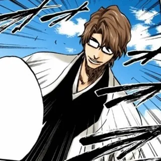 🧬 Sosuke Aizen Bleach 애니메이션, 만화, 악당, 안경, 아이젠 telegram sticker