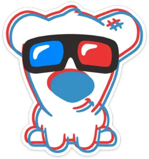 🎥 dibujo animado, conejo, blanco, animal, gafas whatsapp sticker