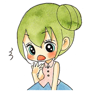 🥺 Anime meisje, Chibi, Cartoon, Schattig, Sticker telegram sticker