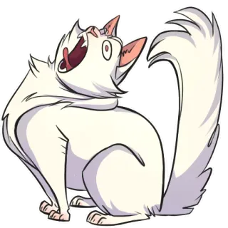 😮 Katze, weiß, Tier, Haustier, süß, Cartoon telegram sticker